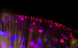 Preview wallpaper optical fiber, macro, glare, light, glow