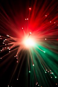 Preview wallpaper optical fiber, sparks, glitter, light, rays