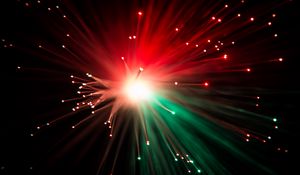 Preview wallpaper optical fiber, sparks, glitter, light, rays