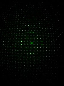 Preview wallpaper optical illusion, dots, glow, green, dark