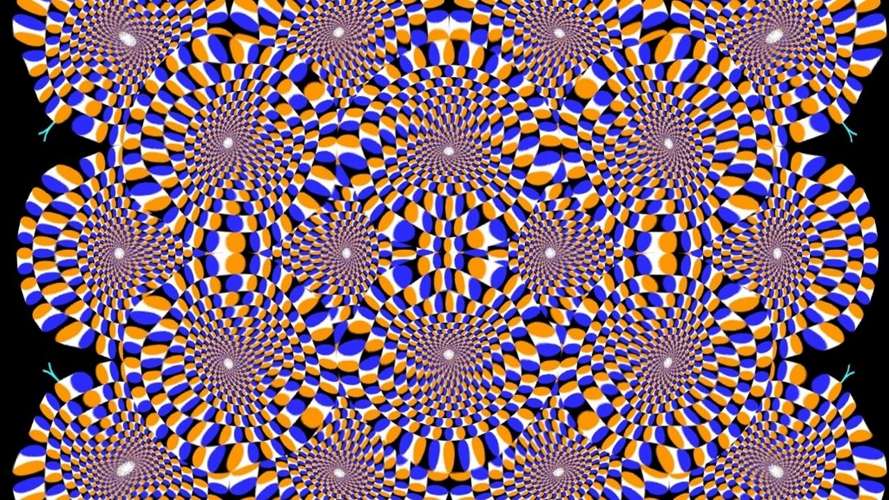 Wallpaper optical illusion, rotation, dipping, circles