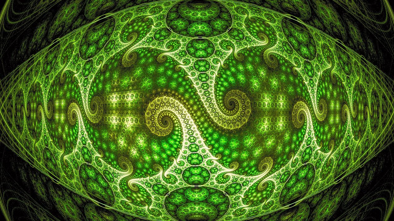 Wallpaper optical illusion, zoom, background, green, patterns
