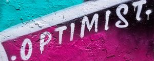 Preview wallpaper optimist, word, paint, graffiti, wall, art
