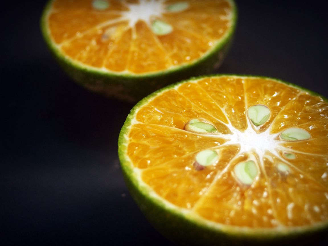 1152x864 Wallpaper orange, citrus, cut
