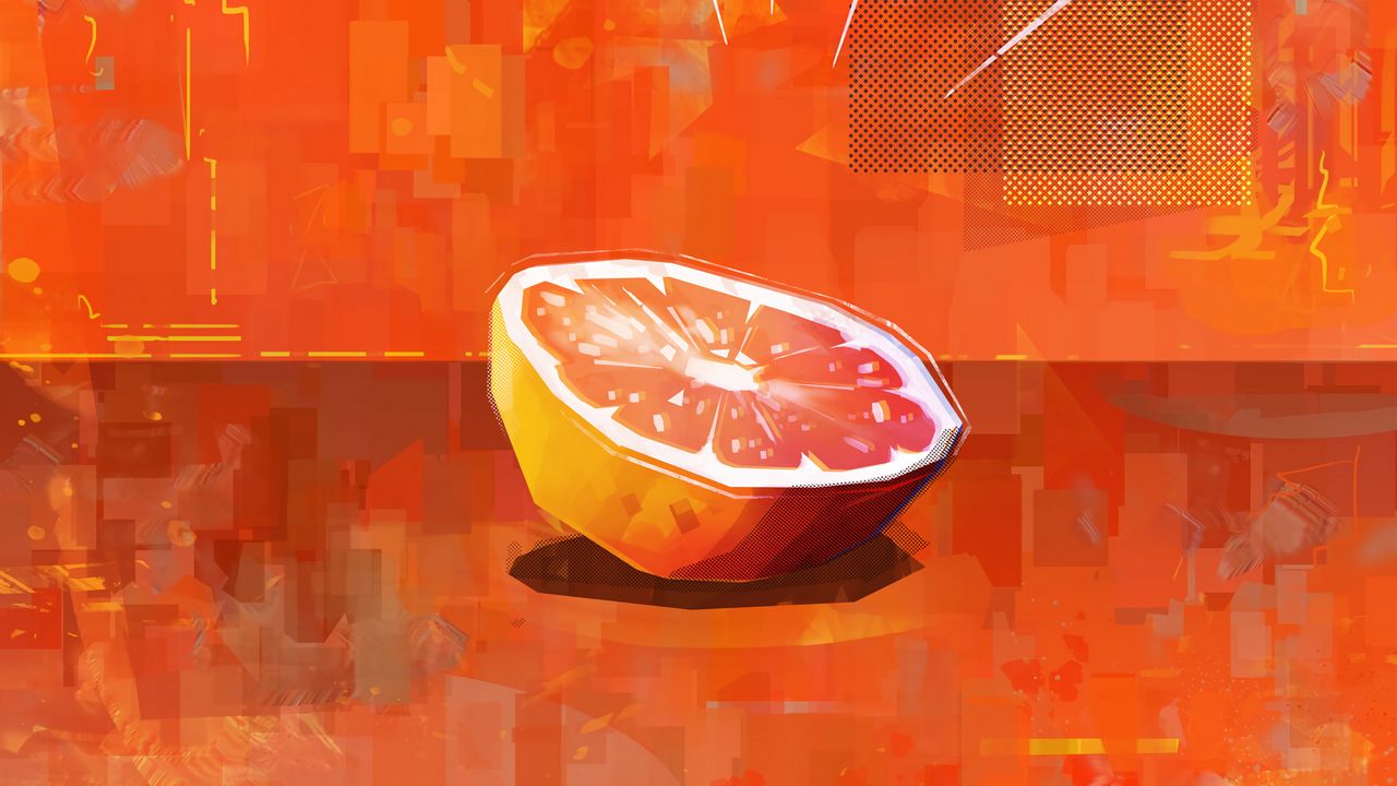 Wallpaper orange, citrus, fruit, slices, art