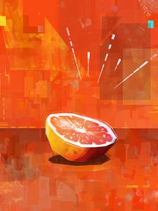 Preview wallpaper orange, citrus, fruit, slices, art