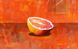 Preview wallpaper orange, citrus, fruit, slices, art