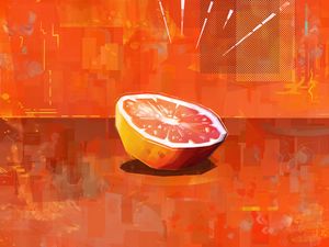 Preview wallpaper orange, citrus, fruit, slices, art