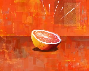 Preview wallpaper orange, citrus, fruit, slices, art