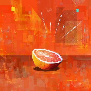 Preview wallpaper orange, citrus, fruit, slices, art