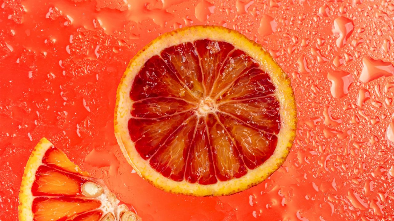 Wallpaper orange, citrus, wedges, fresh, red