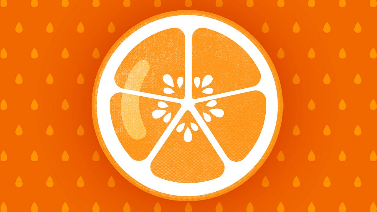 Wallpaper orange, fruit, citrus, art, vector