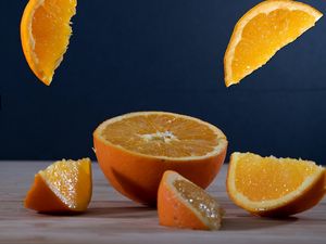 Preview wallpaper orange, fruit, citrus, slices, juicy