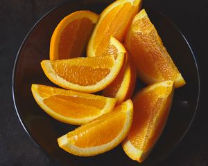 Preview wallpaper orange, fruit, slices, citrus, dish