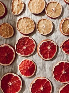 Preview wallpaper orange, grapefruit, slices, dry, citrus