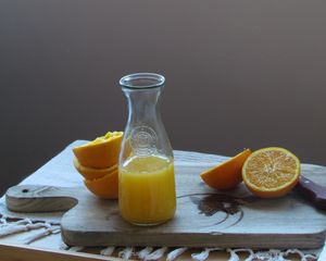 Preview wallpaper orange juice, oranges, pitcher, fresh