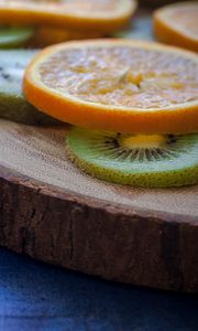 Preview wallpaper orange, kiwi, sliced, fruit