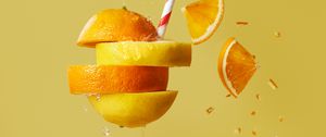 Preview wallpaper orange, lemon, fruit, slices, cocktail