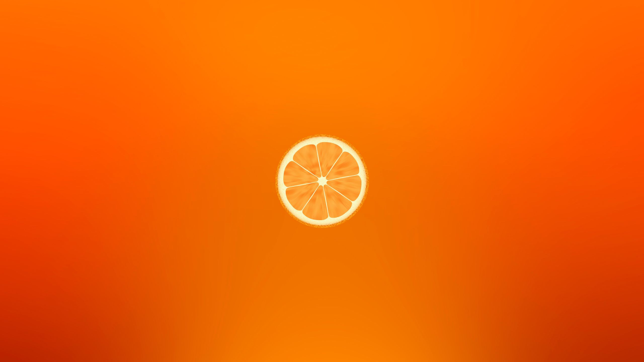 2560x1440 Wallpaper orange, minimalism, slice