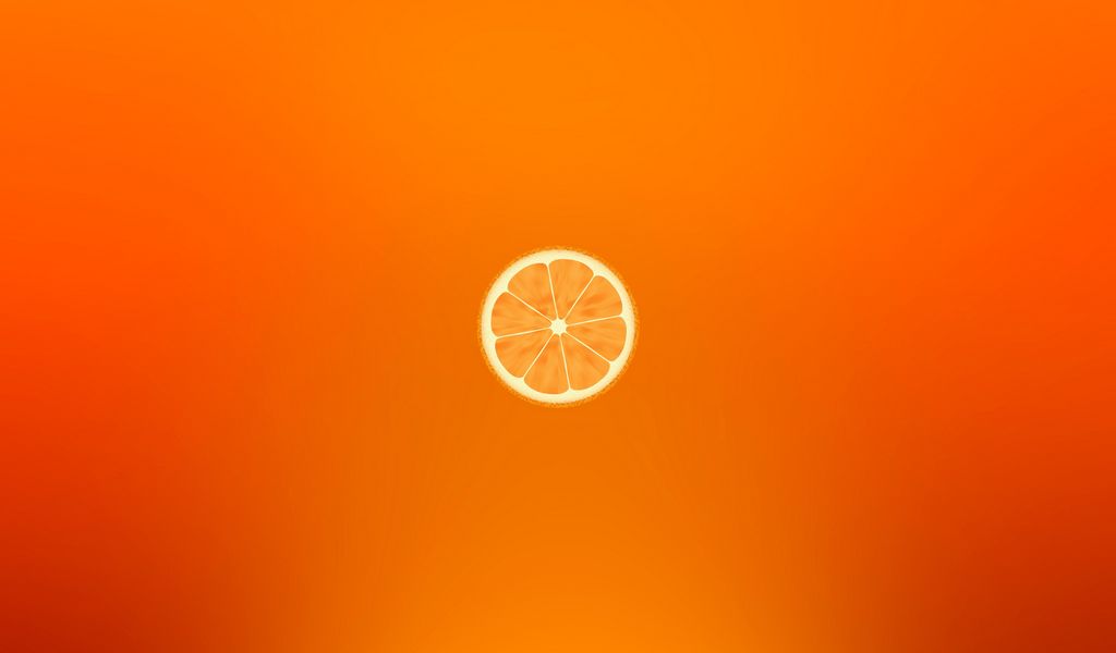 1024x600 Wallpaper orange, minimalism, slice