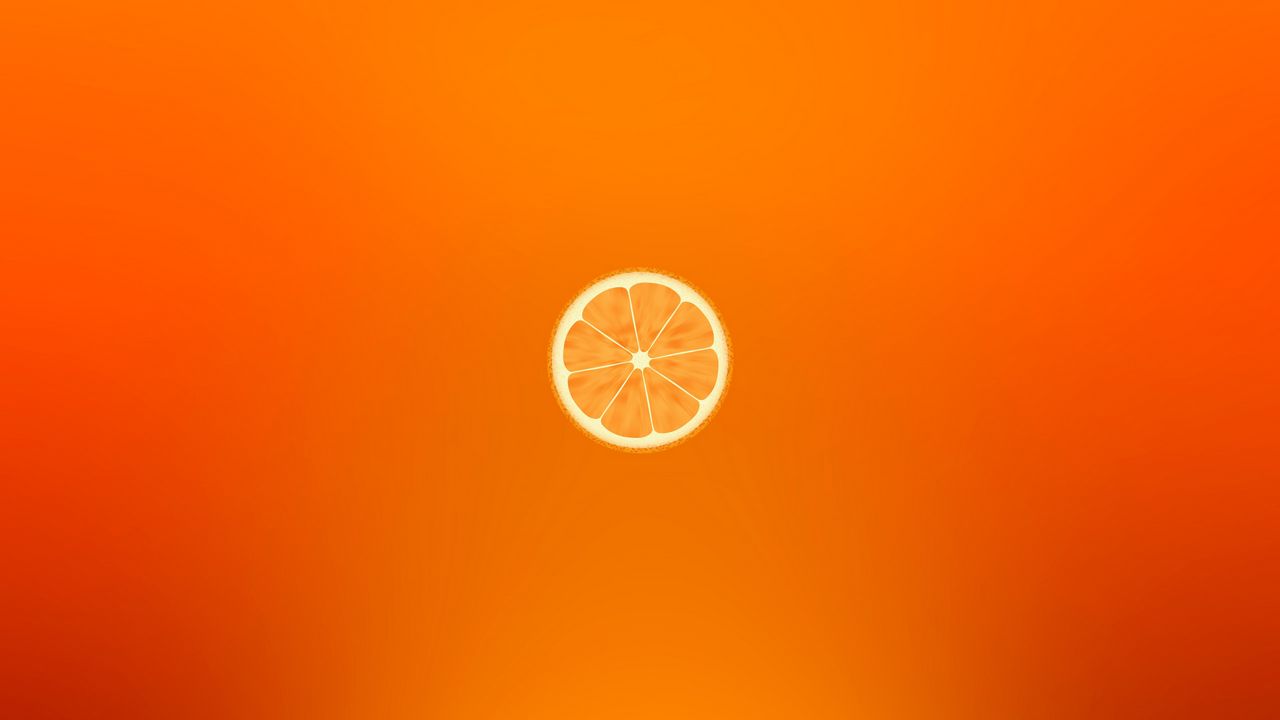 1280x720 Wallpaper orange, minimalism, slice