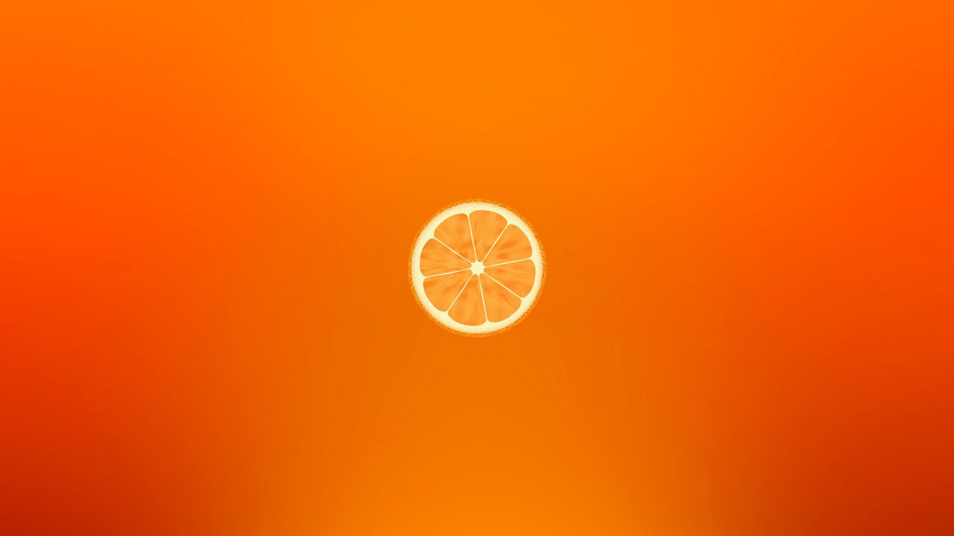 1366x768 Wallpaper orange, minimalism, slice