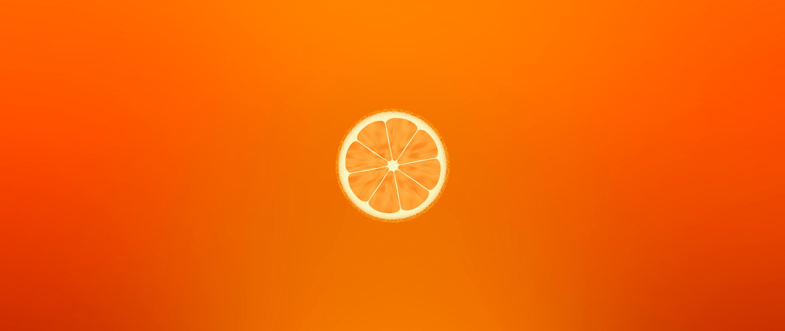 2560x1080 Wallpaper orange, minimalism, slice