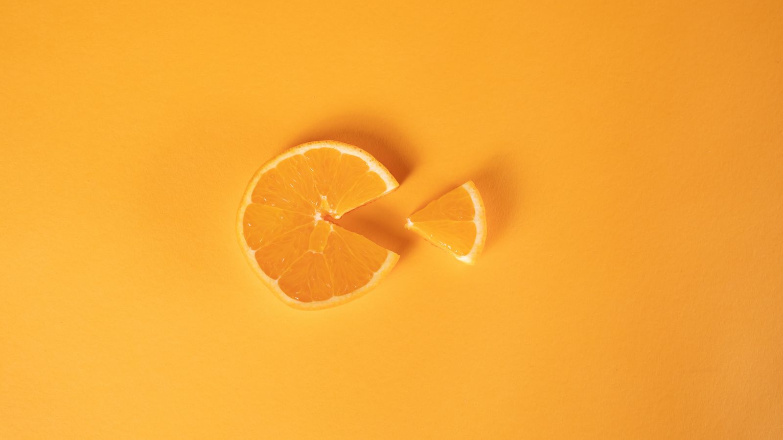 1600x900 Wallpaper orange, slice, citrus