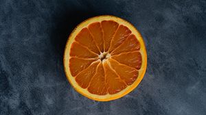 Preview wallpaper orange, slice, citrus, blue background