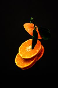 Preview wallpaper orange, slice, fruit, dark