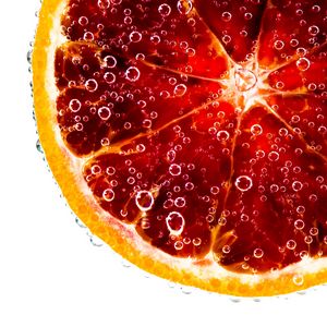 Preview wallpaper orange, slice, water, bubbles, fruit, food, macro