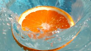 Preview wallpaper orange, water, splashes