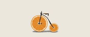 Preview wallpaper orange, wedges, wheels, bicycle, minimalism, bike