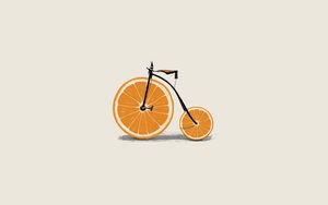 Preview wallpaper orange, wedges, wheels, bicycle, minimalism, bike