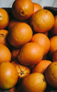 Preview wallpaper oranges, citrus fruits, ripe, box