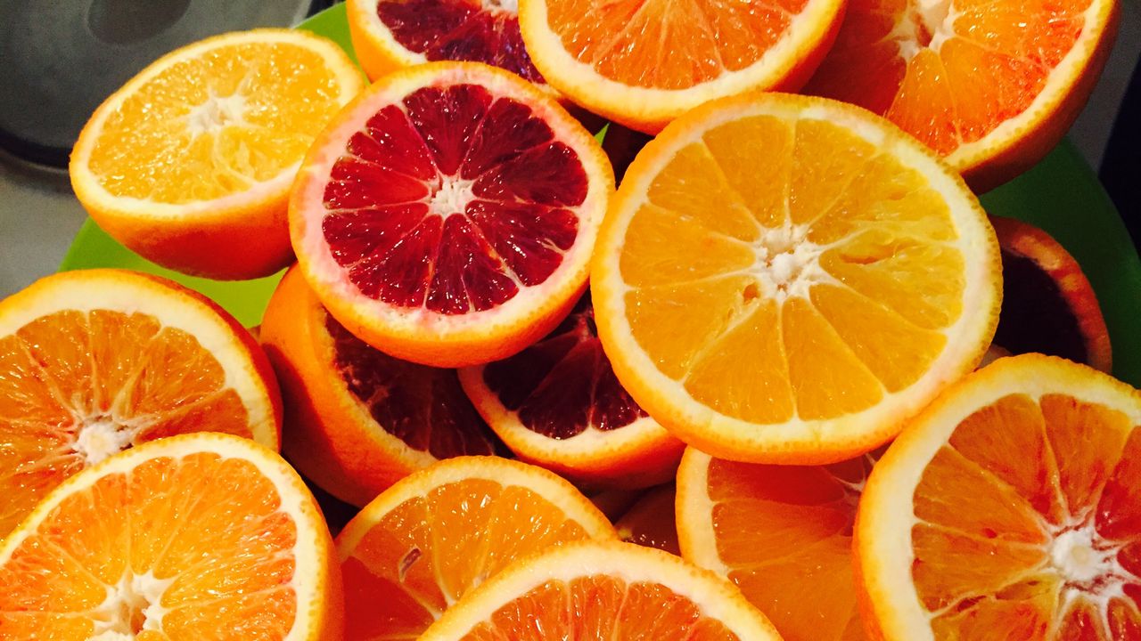 Wallpaper oranges, citrus, slice, ripe, juicy, fruit