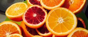 Preview wallpaper oranges, citrus, slice, ripe, juicy, fruit