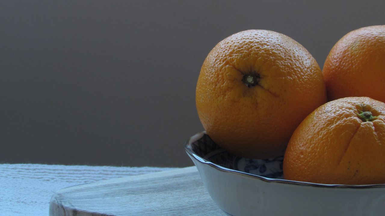 Wallpaper oranges, fruit, bowl