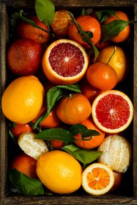 Preview wallpaper oranges, grapefruit, fruits, basket