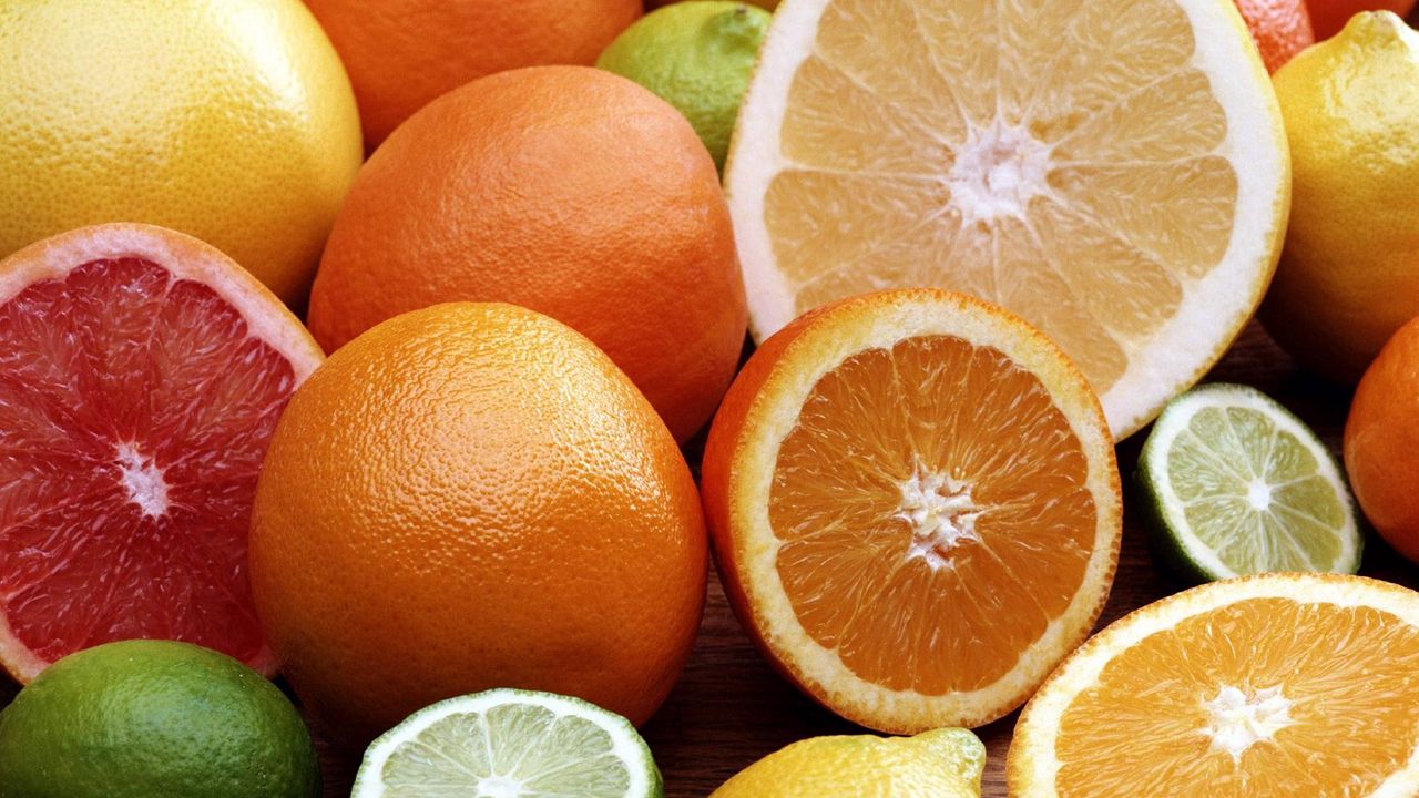 Wallpaper oranges, limes, grapefruit, citrus