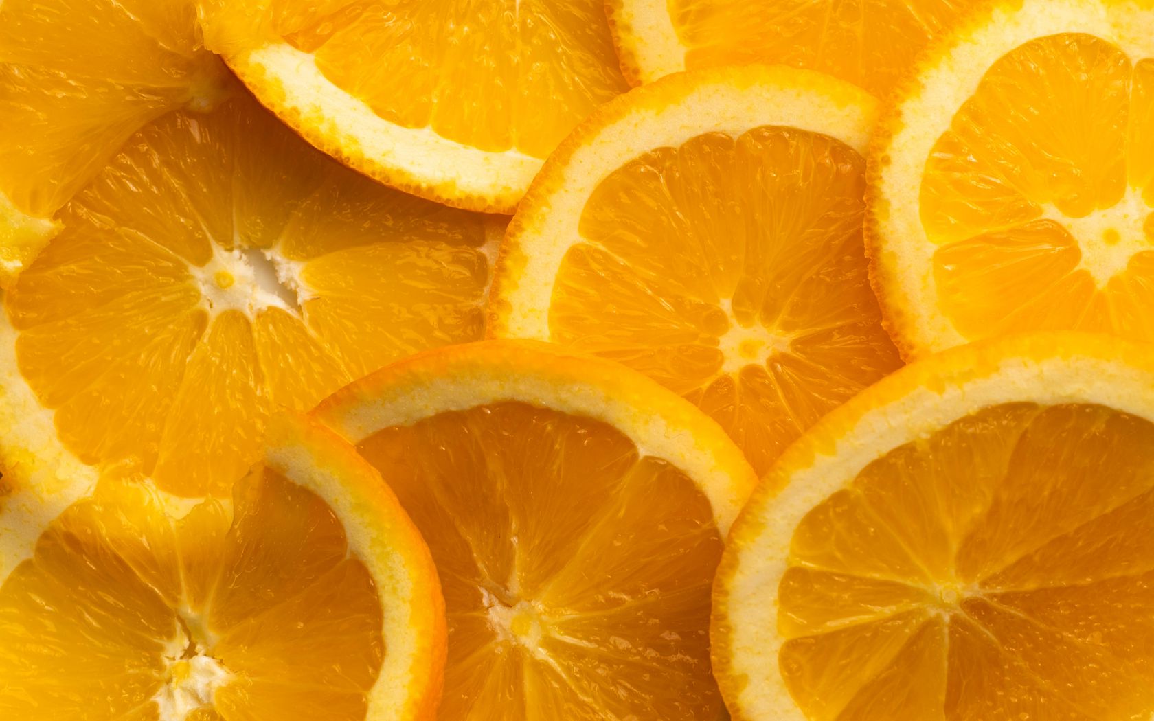 1680x1050 Wallpaper oranges, slices, citrus, fruit, orange, yellow