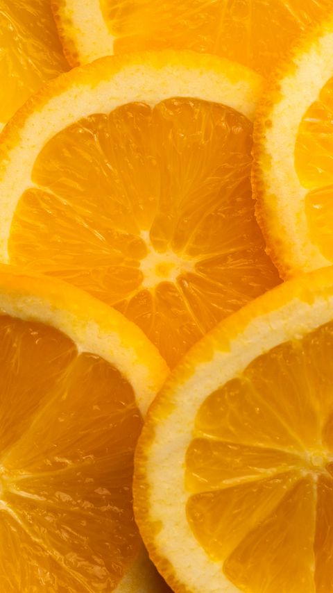 480x854 Wallpaper oranges, slices, citrus, fruit, orange, yellow