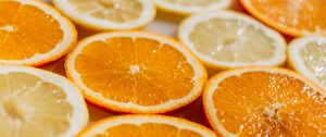 Preview wallpaper oranges, slicing, lemons, fruit