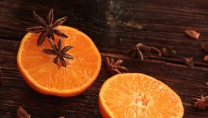 Preview wallpaper oranges, star anise, spice, citrus