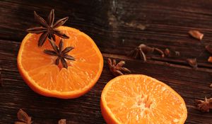 Preview wallpaper oranges, star anise, spice, citrus