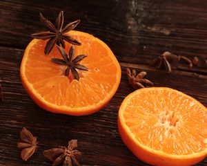 Preview wallpaper oranges, star anise, spice, citrus