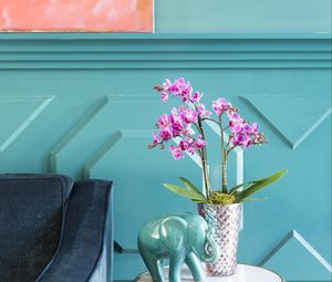 Preview wallpaper orchids, flowers, bouquet, vase, decor