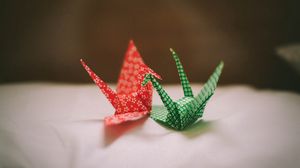 Preview wallpaper origami, crane bird, paper