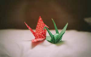 Preview wallpaper origami, crane bird, paper