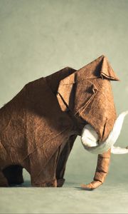Preview wallpaper origami, mammoth, artwork, mammals